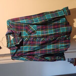 NWT! Time & Tru Colorful Plaid Buttondown